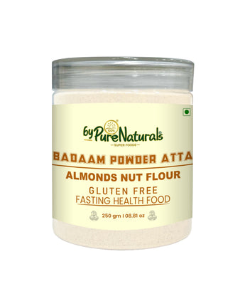byPurenaturals Badaam Atta Flour Jar Pure Ready to Use Vrat Atta - Ready to Use Atta - 250G