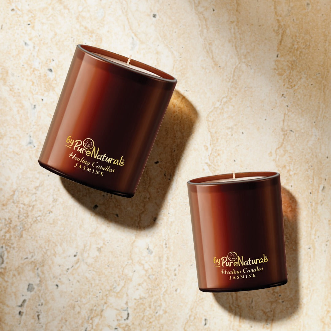 byPureNaturals Premium Healing Candles | Vanilla | Cedarwood | Jasmine | Pack of 3