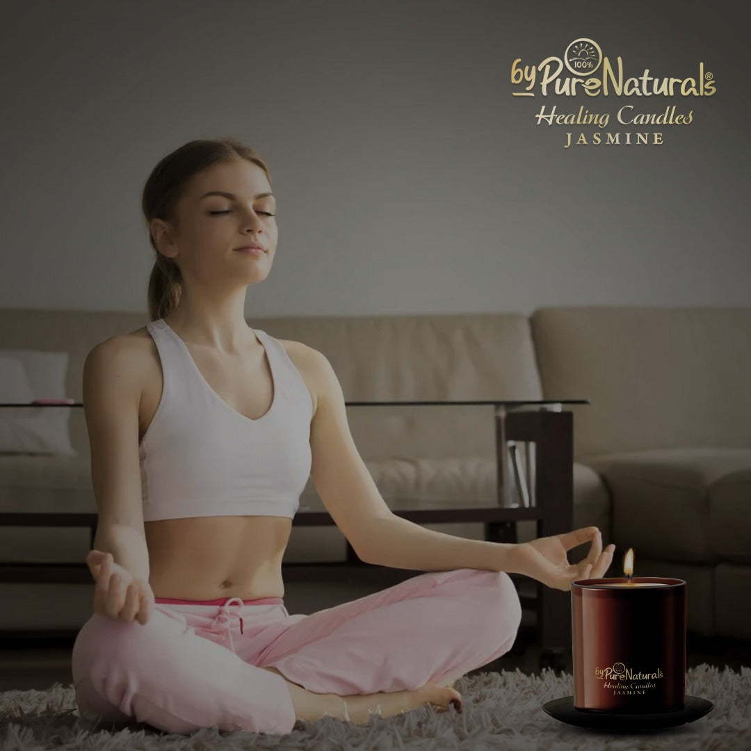 byPureNaturals Premium Healing Candles | Vanilla | Cedarwood | Jasmine | Pack of 3
