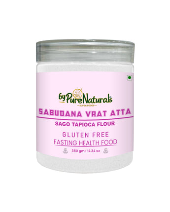 byPurenaturals Sabudana Vrat Atta - Sago Tapioca Flour- GLUTEN FREE READY TO USE ATTA 350gm