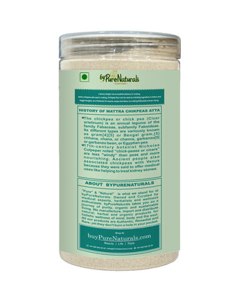 byPurenaturals Mattra Chikpeas Atta Flour Jar Pure Ready to Use Atta 650g