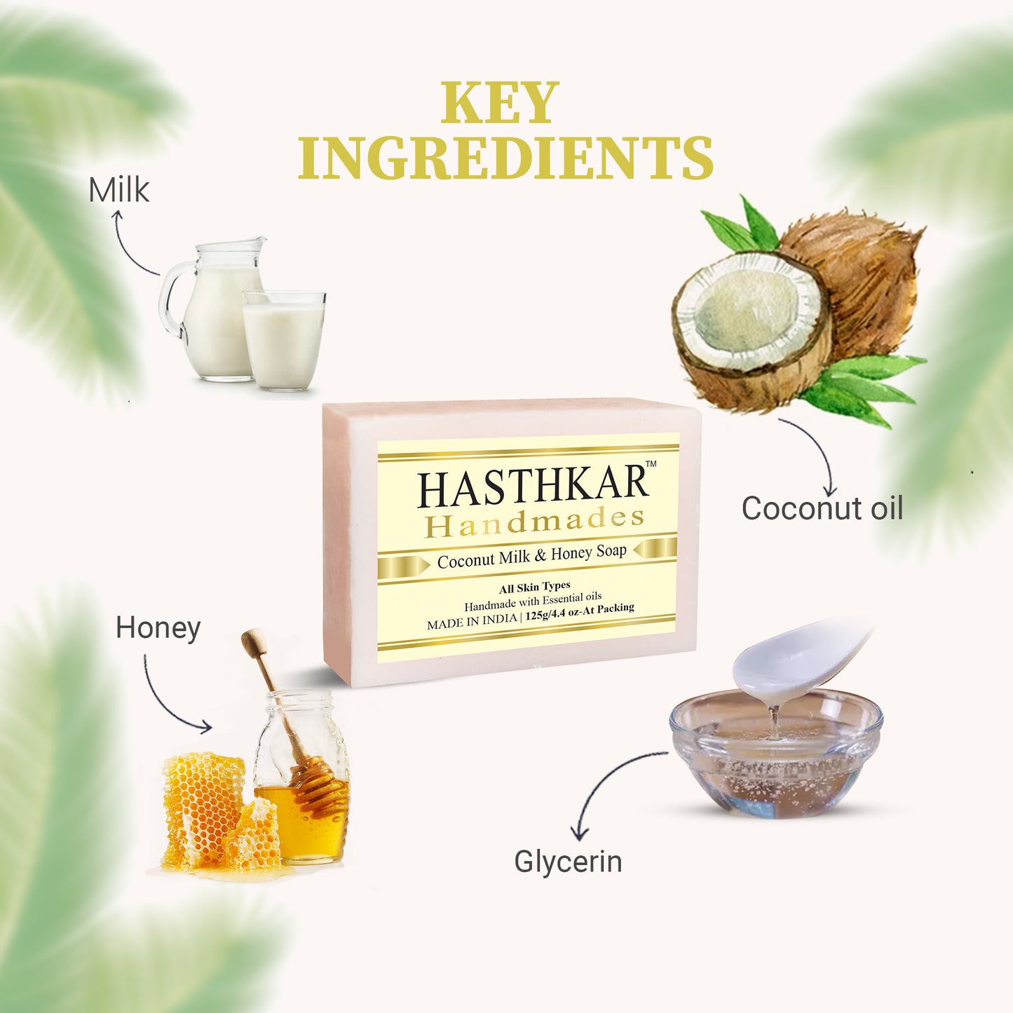 images of coconut bath soap key ingredients