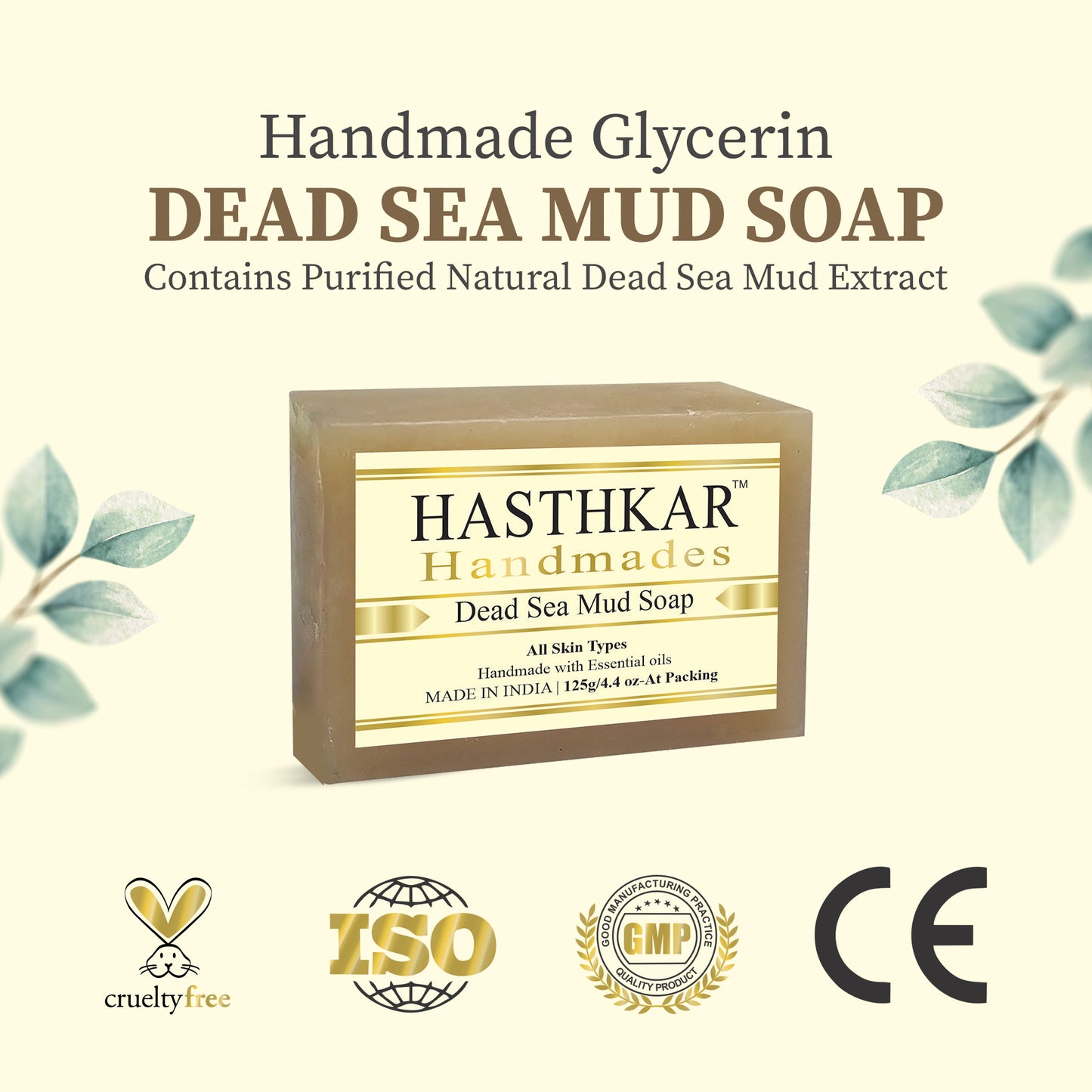 Hasthkar Handmades Glycerine Natural Dead sea mud Soap 125Gm