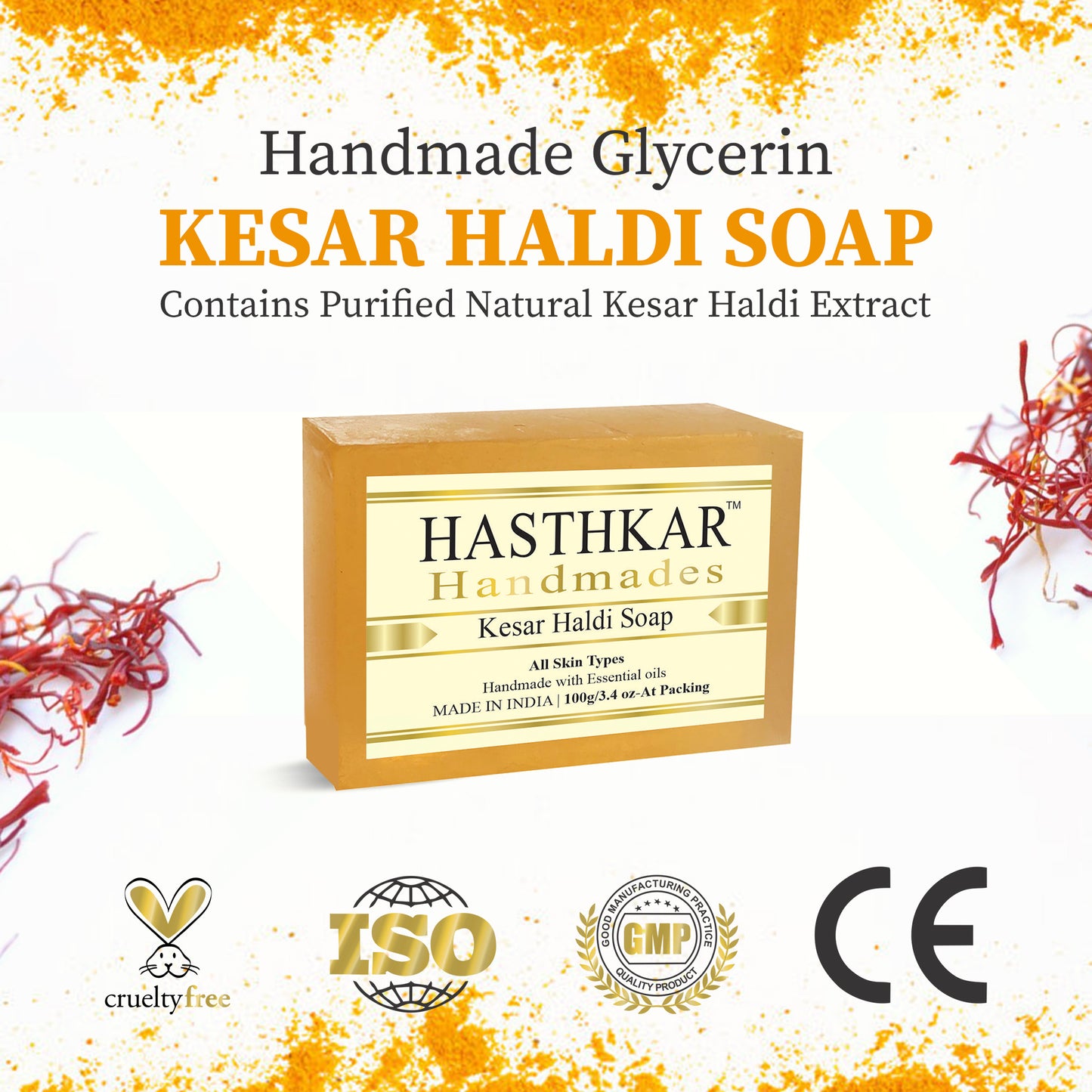 Hasthkar handmades kesar haldi extract bathing soap men women