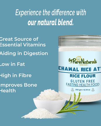 byPurenaturals Chawal Atta - Rice Flour- GLUTEN FREE READY TO USE ATTA 350gm