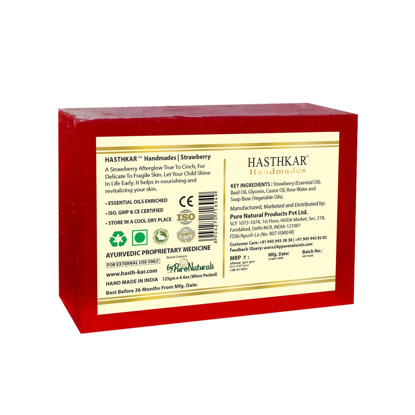 Hasthkar Handmades strawberry bath soap men women