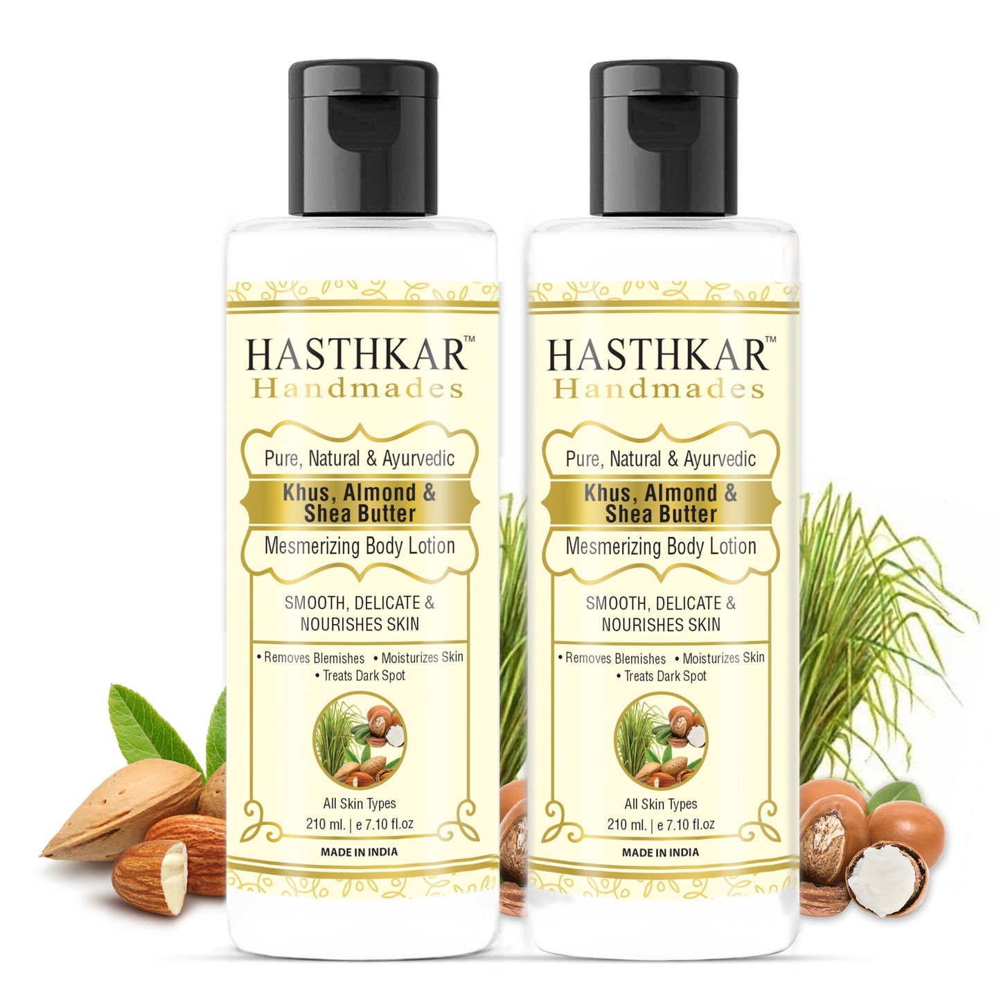 Hasthkar handmades khus almond shea butter mesmerizing body lotion pack of 2