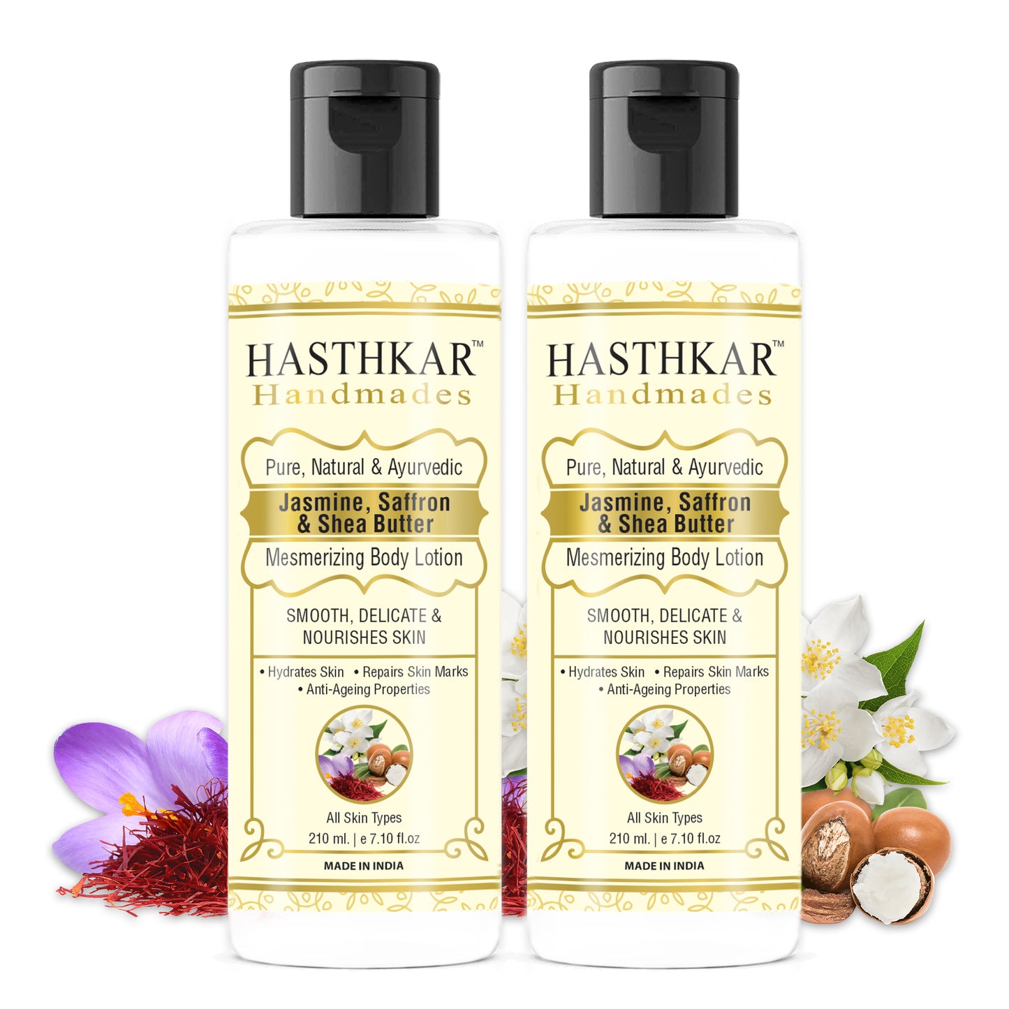 Hasthkar handmades jasmine saffron butter mesmerizing body lotion pack of 2