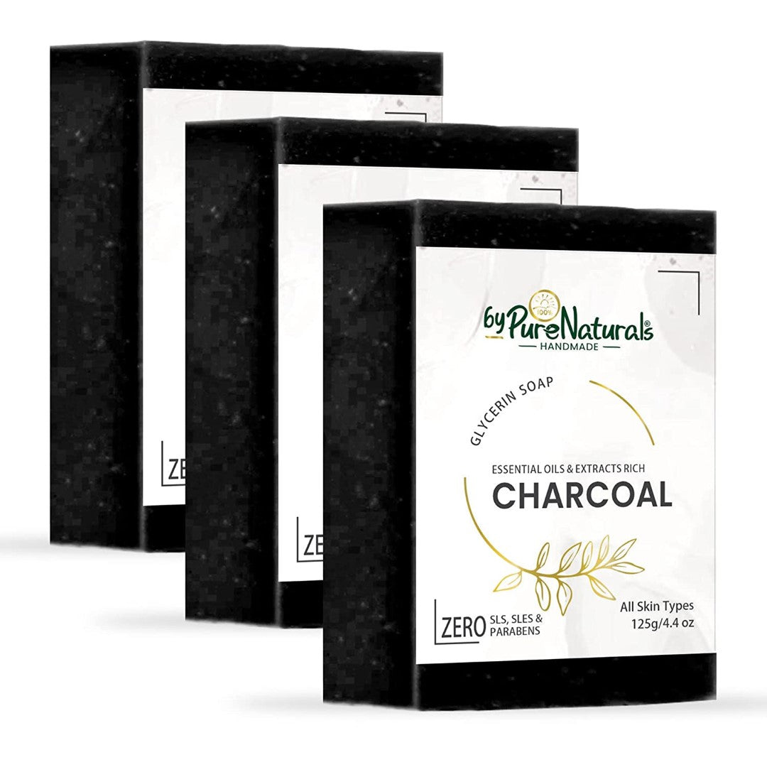 byPureNaturals Organic Charcoal Soap For Men Women 125gm
