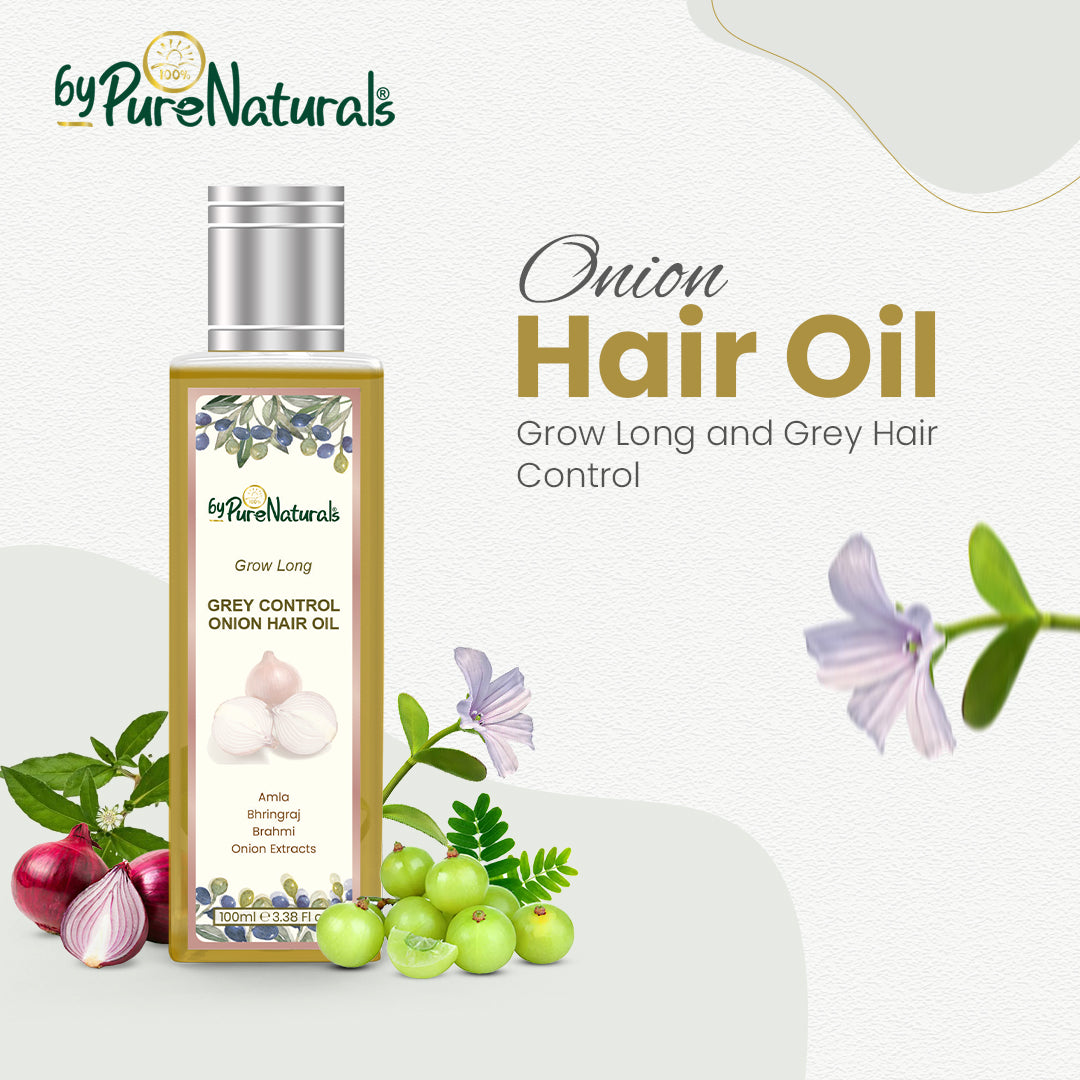 bypurenaturals 100% natural grey control onion hair oil