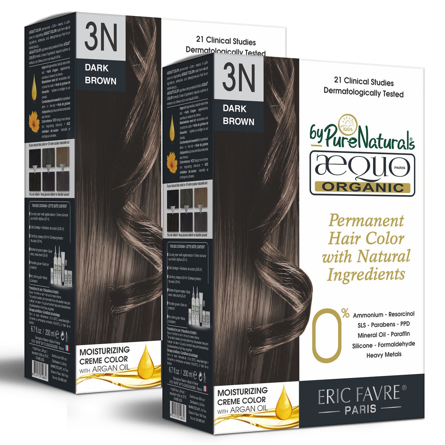 aequo organic cream hair colour men and women dark brown pack of 2