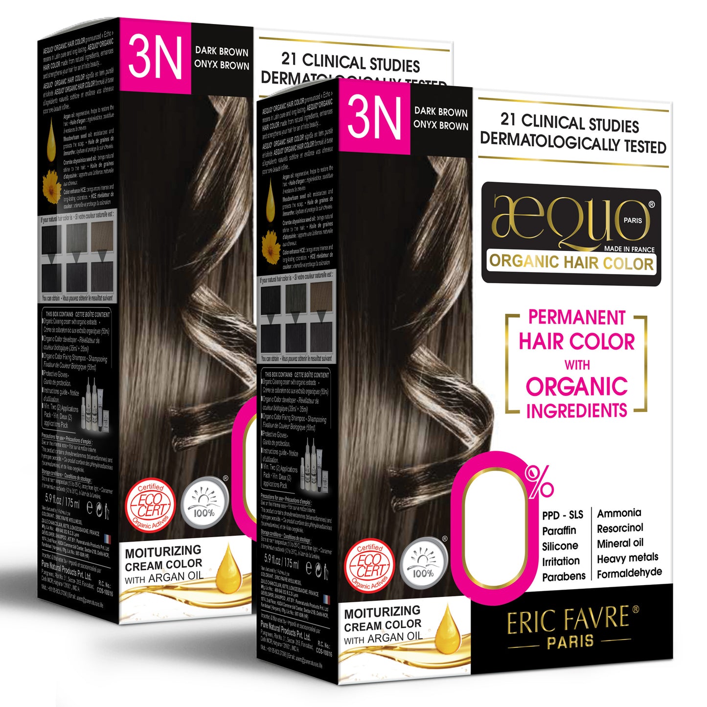 byPureNaturals Organic Cream Hair Colour for Women dark brown pack of 2