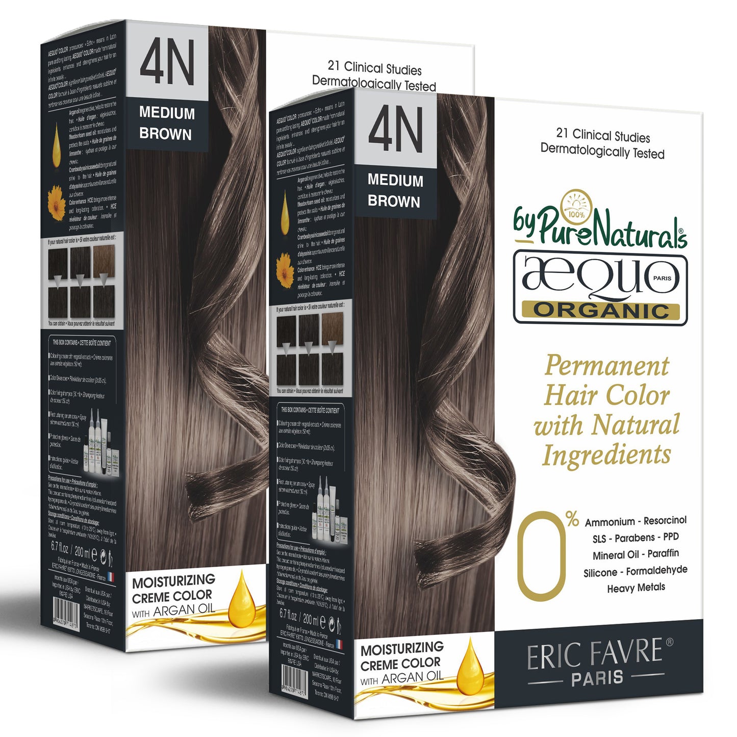 aequo organic cream hair colour men and women medium brown pack of 2