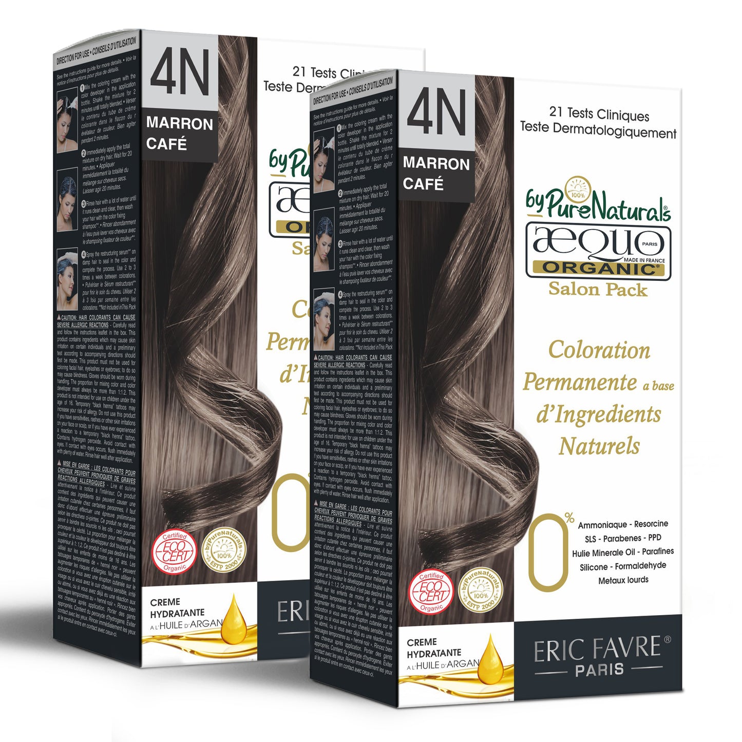 Aequo Organic Cream Hair Color Salon Pack medium brown pack of 2