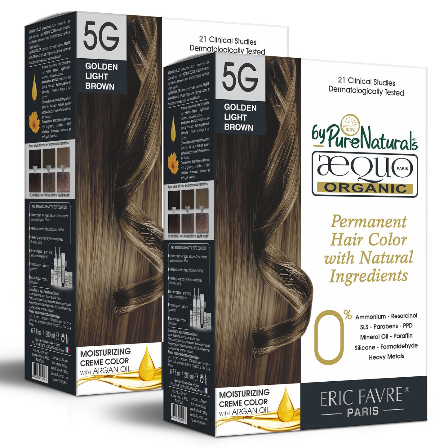 aequo organic cream hair colour men and women golden light brown pack of 2