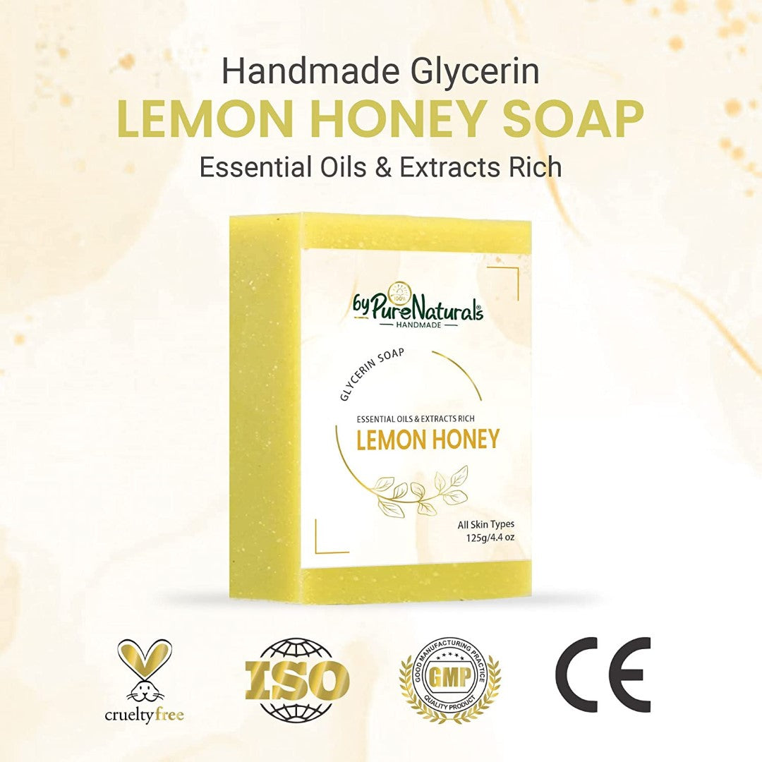 byPureNaturals Organic Lemon Honey Soap For Men Women 125gm