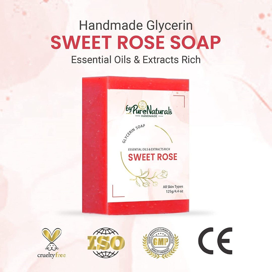 byPureNaturals Organic Sweet Rose Soap For Men Women 125gm