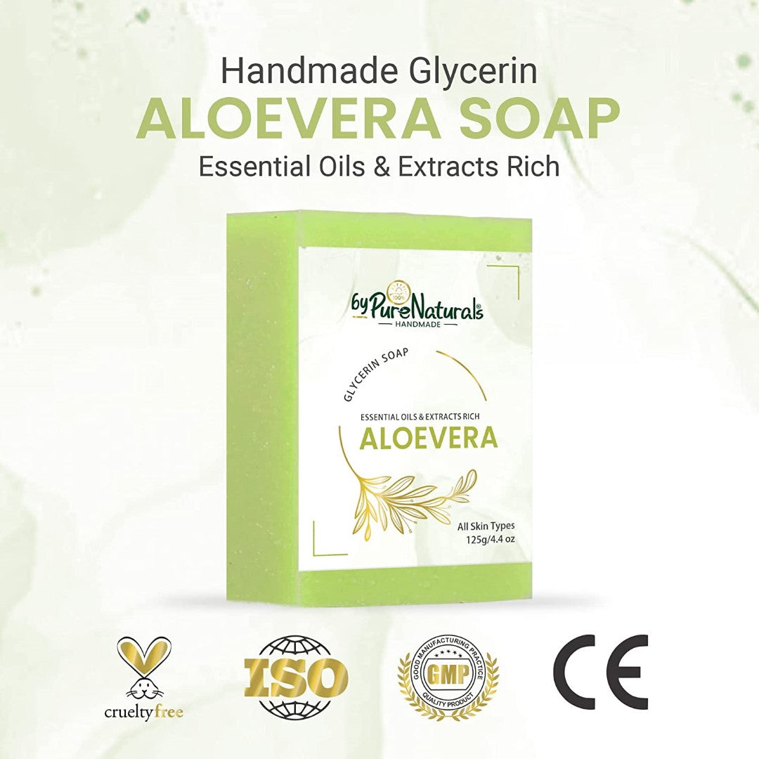 byPureNaturals Organic Aloevera Soap For Men Women 125gm