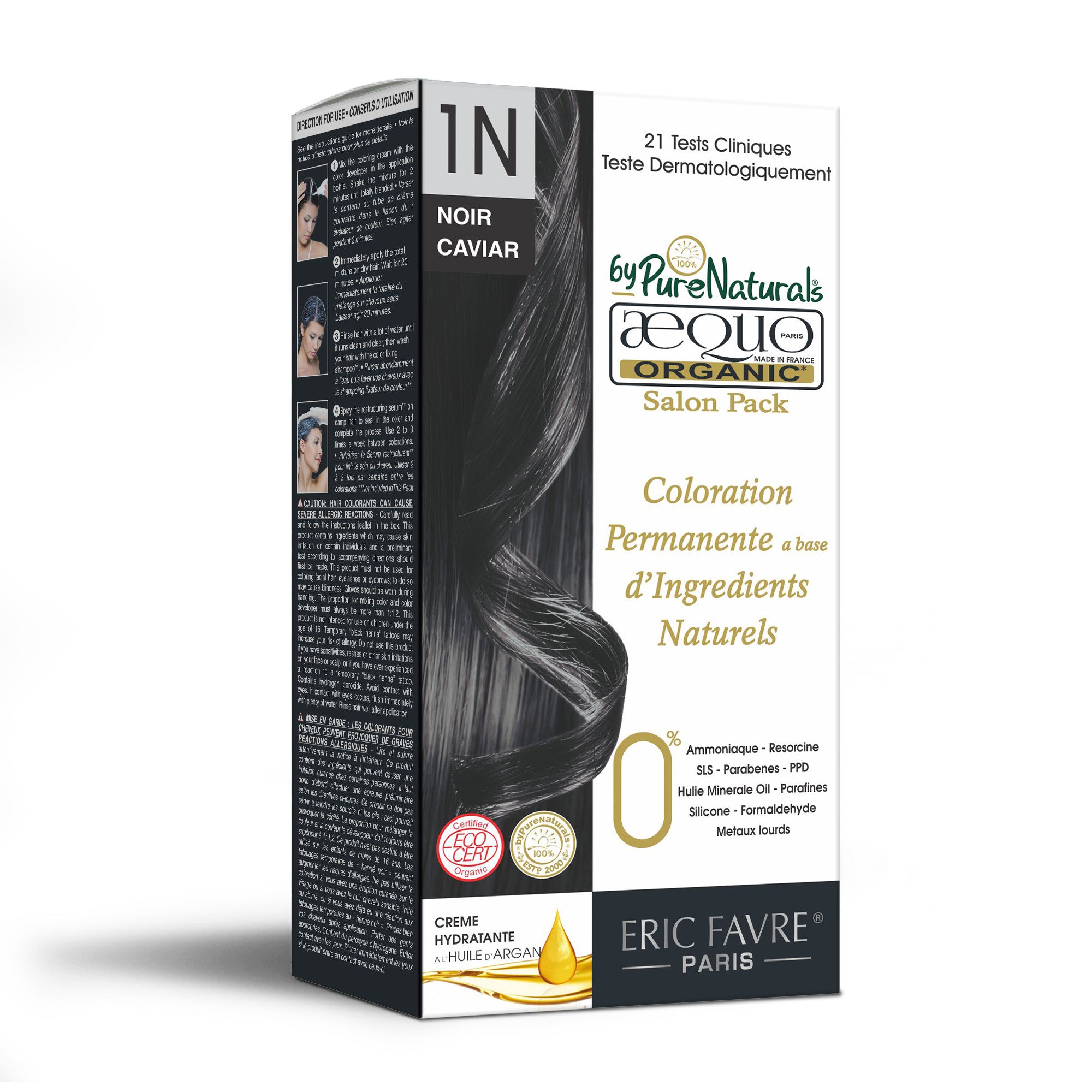 Aequo Organic Cream Hair Color Salon Pack Jet Black