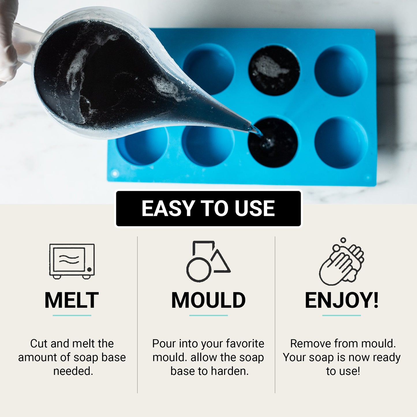 Hasthkar Handmades Soap Base Bar Charcoal 450gm-5