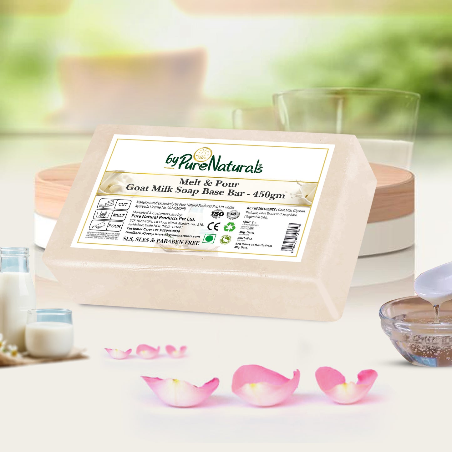 Hasthkar Handmades Soap Base Bar Goat Milk 450gm-3