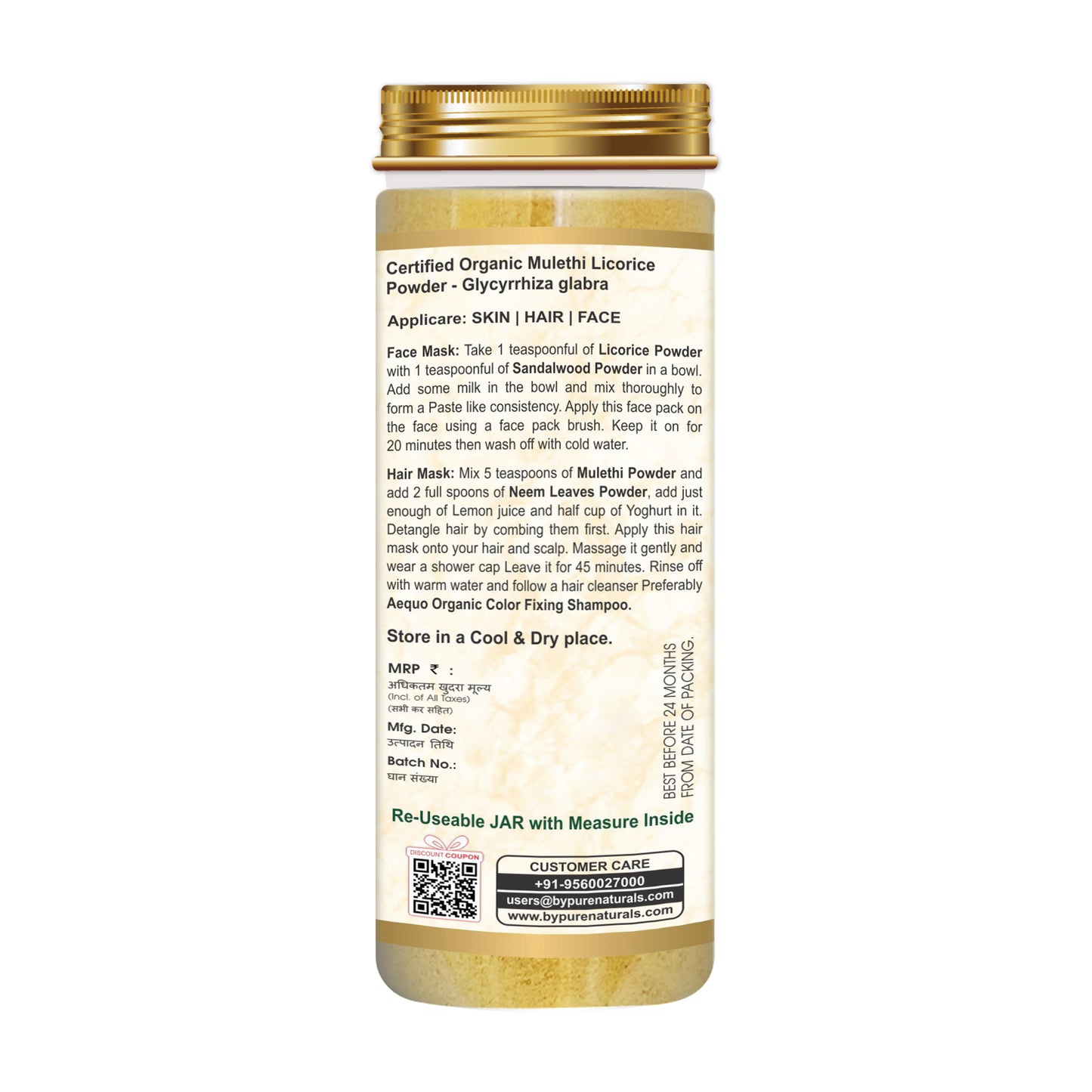 How to use Organic Mulethi licorice powder bypurenaturals jar for hair and face