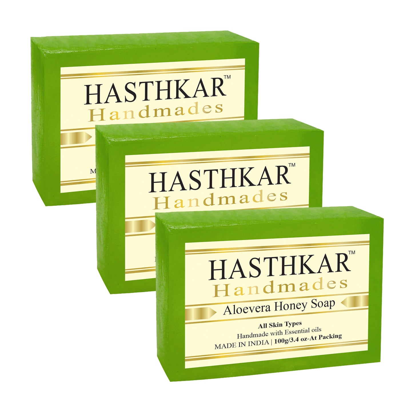 Hasthkar Handmades Glycerine Natural Aloevera honey Soap 100Gm