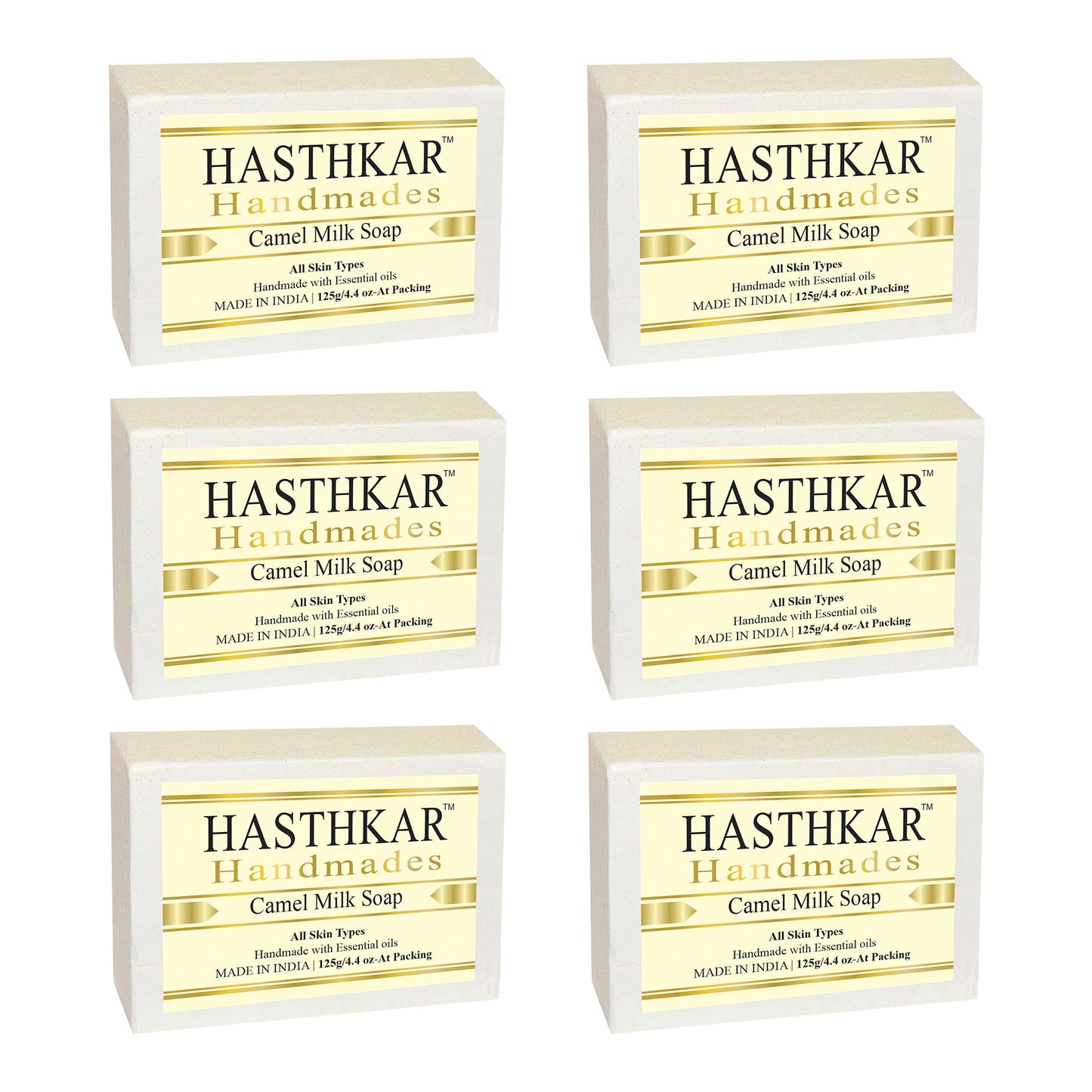 Hasthkar Handmades Glycerine Natural Camel milk Soap 125Gm Pack of 4