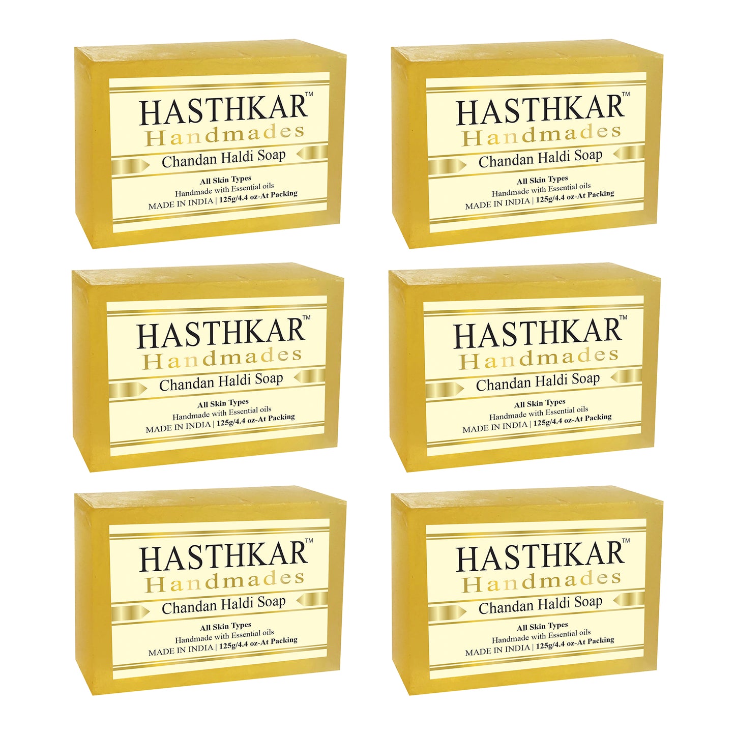 Hasthkar Handmades Glycerine Natural Chandan haldi Soap 125Gm