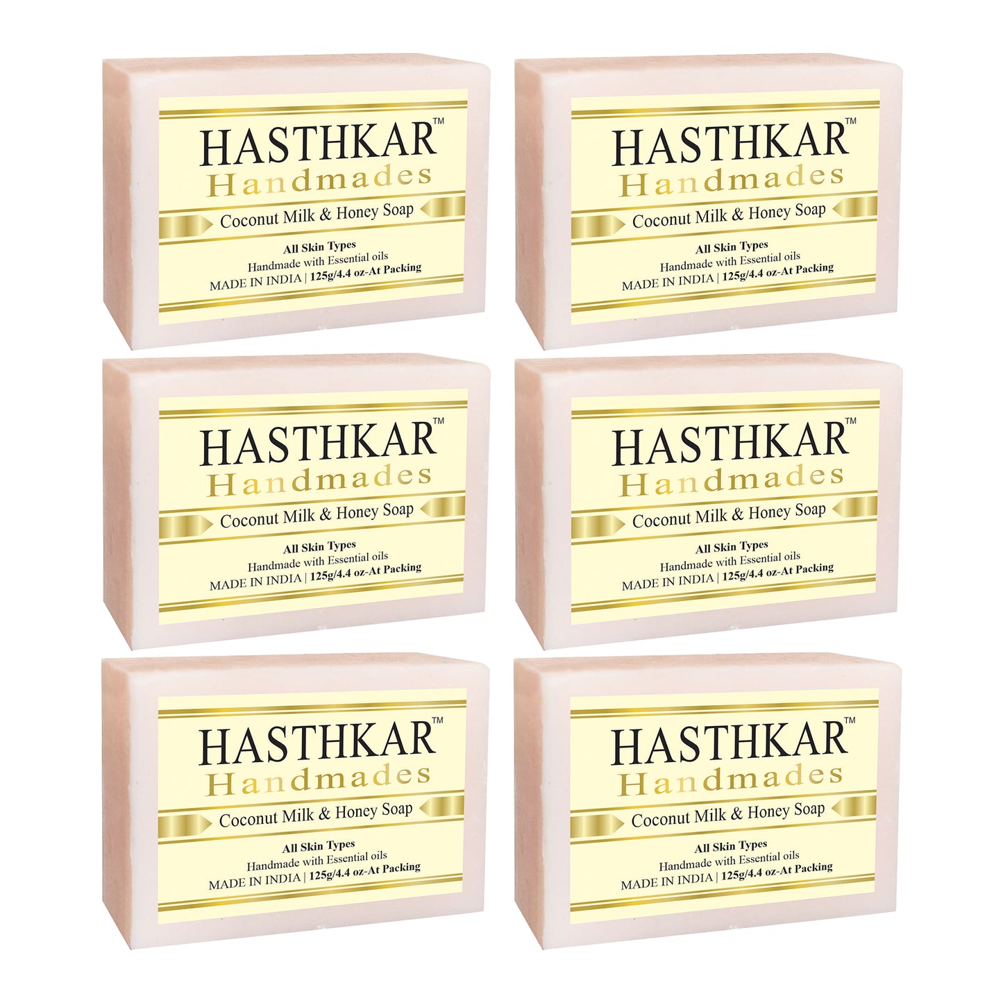 Hasthkar handmades coconut bathing soap men women pack of 6