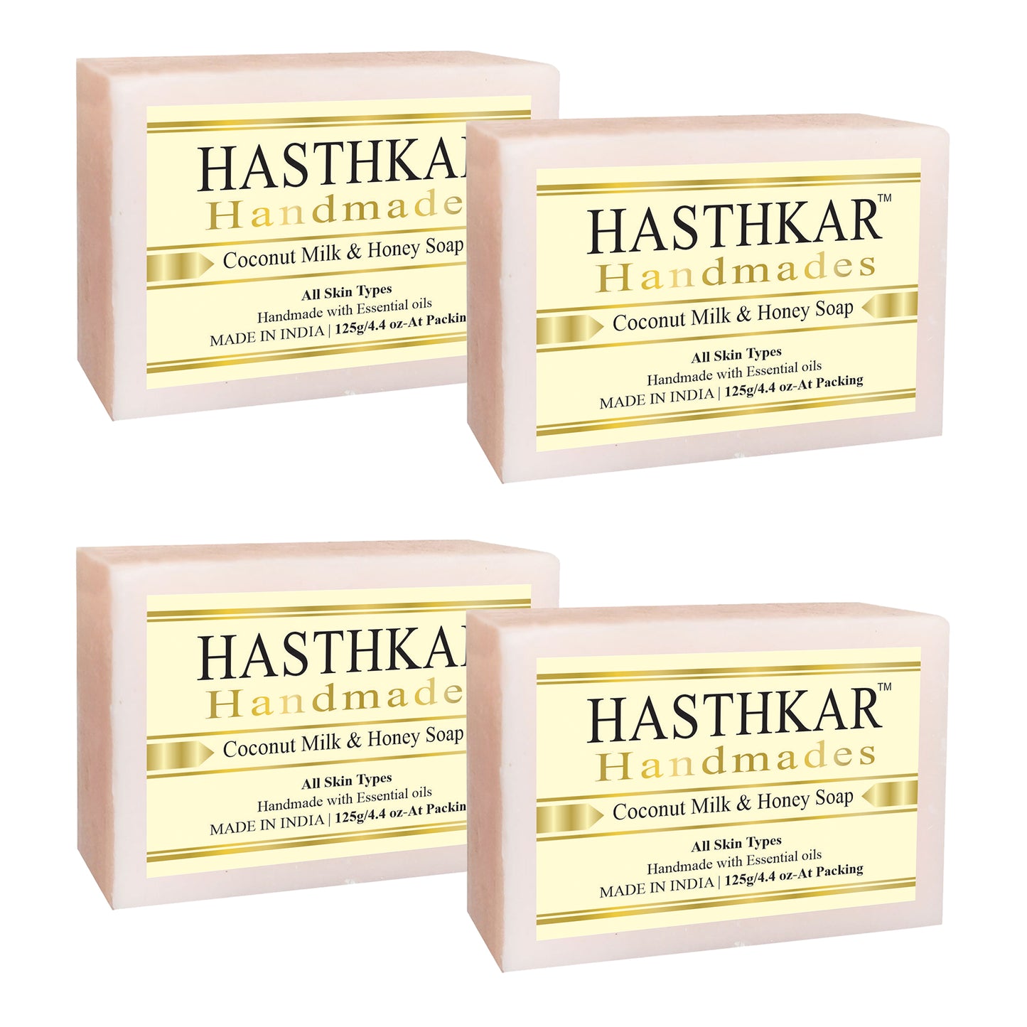 Hasthkar handmades coconut bathing soap men women pack of 4