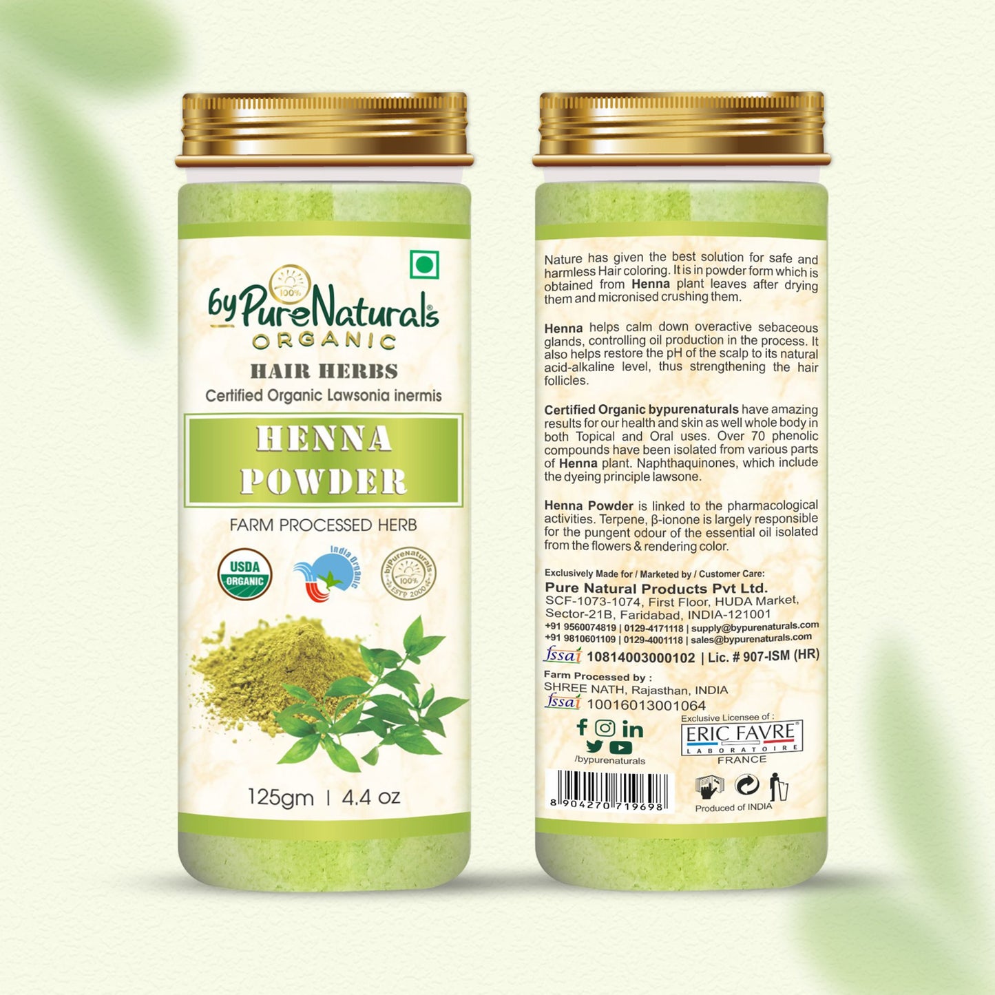 Organic Henna Herb Powder byPureNaturals-2