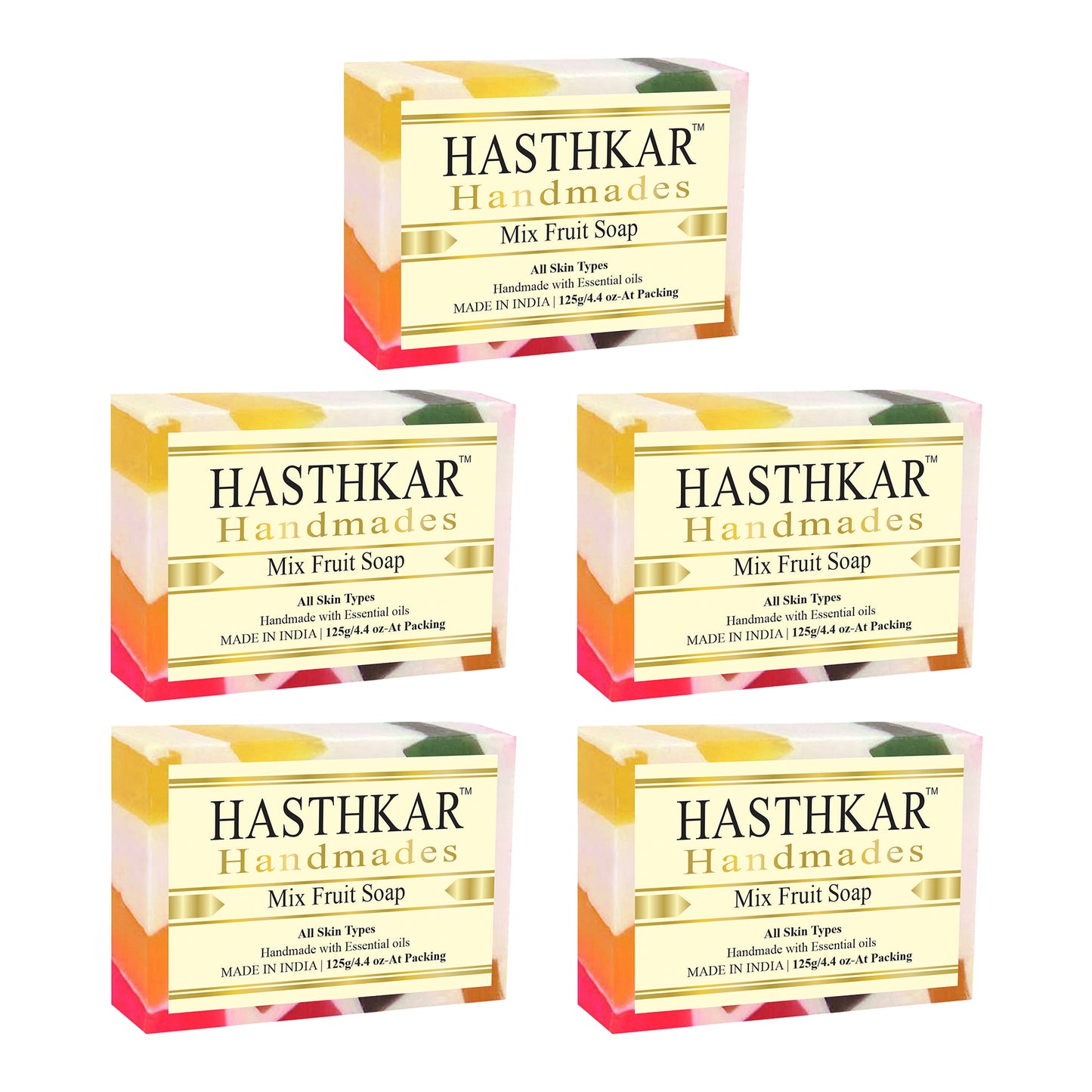Hasthkar Handmades Glycerine Natural Mix fruit Soap 125Gm