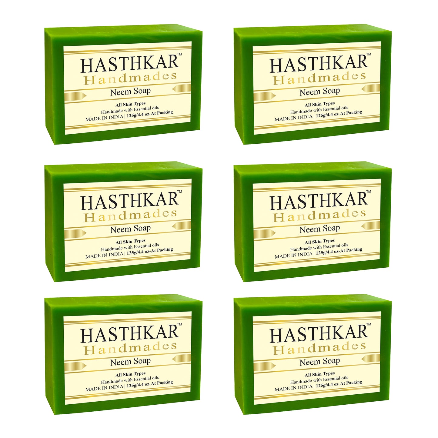Hasthkar handmades neem bathing soap men women pack of 6