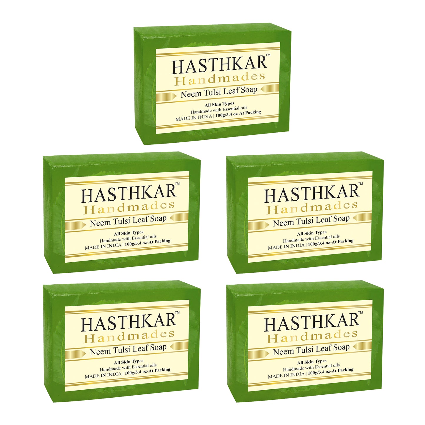 Hasthkar handmades neem tulsi leaf bathing soap men women pack of 6