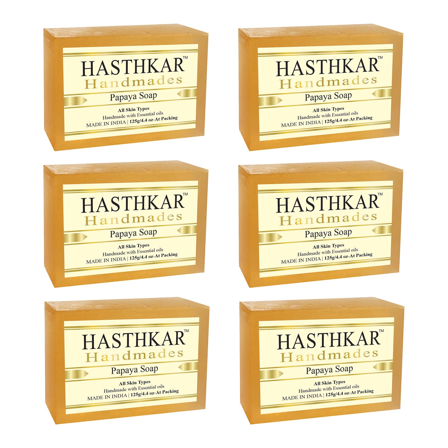 Hasthkar Handmades Glycerine Natural Papaya Soap 125Gm