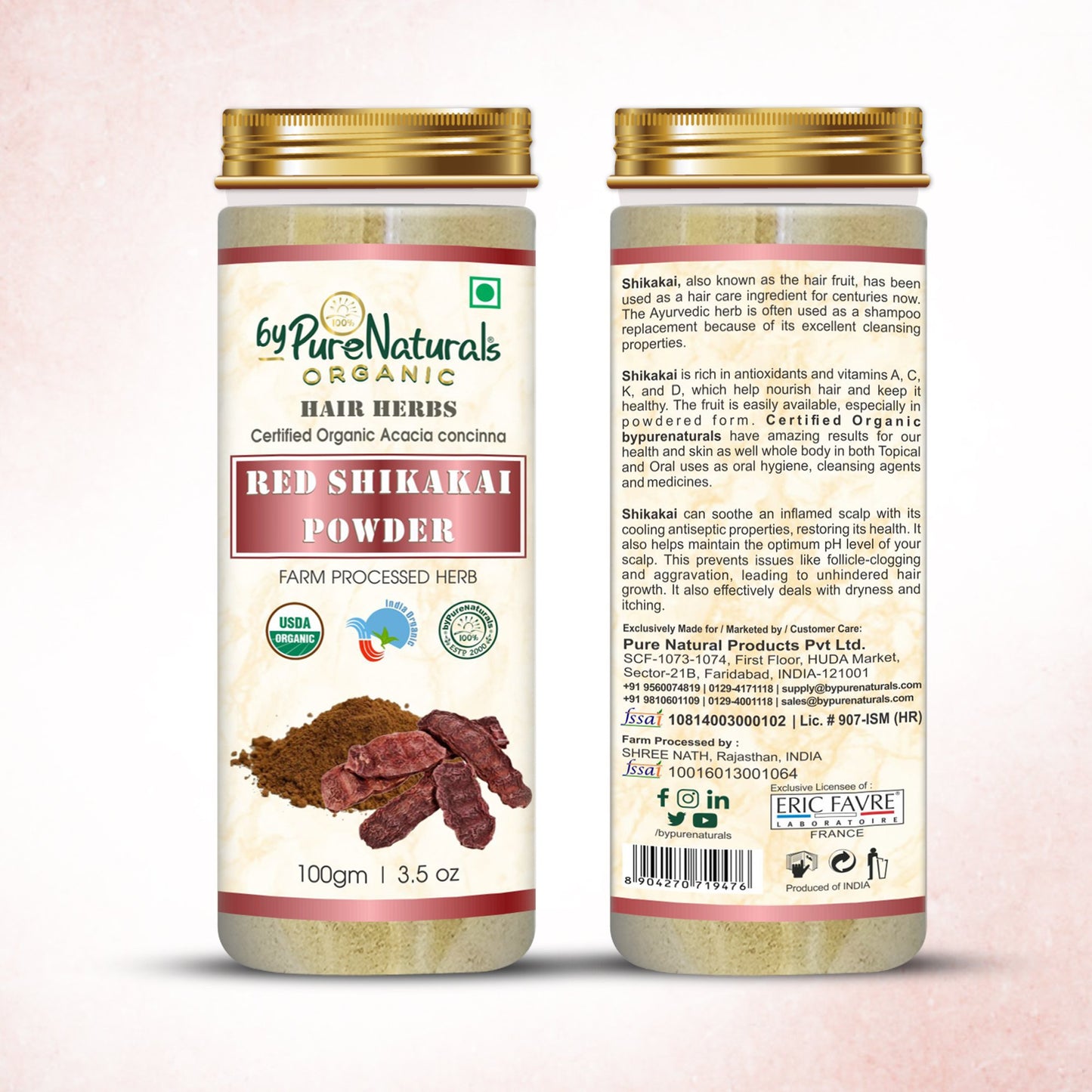 Organic Red Shikakai Powder byPureNaturals-2