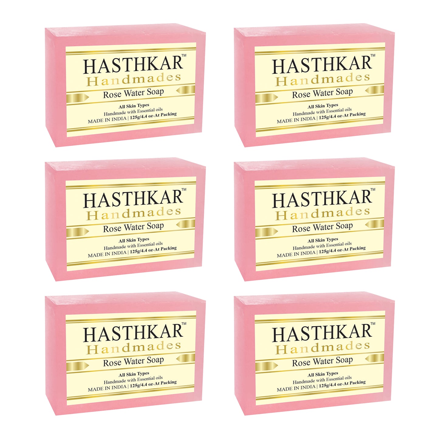 Hasthkar Handmades Glycerine Natural Rose water Soap 125Gm