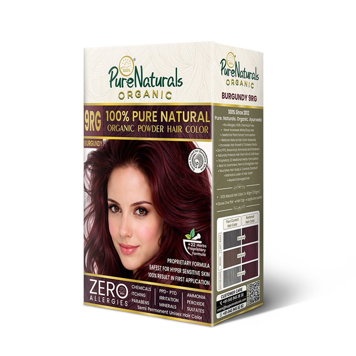 byPureNaturals 100% Organic Pure Natural Powder Hair Colour-120 Gm- 9BG ...