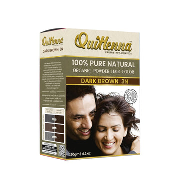 Quikhenna 100% Organic Powder Hair Color- 60 Gm- 3N Dark Brown - BuyPureNaturals