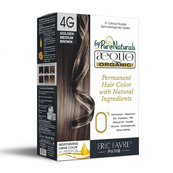 QH+ Aequo Organic Cream Hair Colour 4G Golden Brown for Men and Women,200 ML