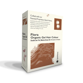 QH+ QuikHenna FLORA Organic Gel Double Use Hair Color- 70gm- 4N Medium Brown - BuyPureNaturals