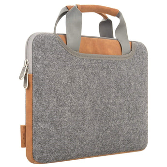 Goalu 15 inch Wool Felt Laptop Sleeve-Grey - BuyPureNaturals