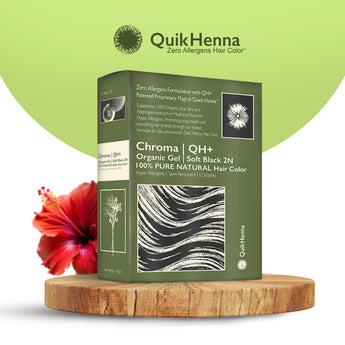 QH+ QuikHenna CHROMA Organic Gel 100% Pure Natural Zero Allergens Hair Color- 140gm- 2N Soft Black - BuyPureNaturals