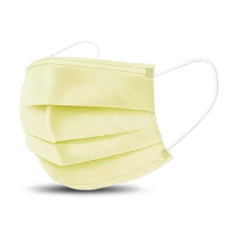 byPureNaturals Non Wooven Unisex 3 Ply Protective Disposable Face Mask with Nose Clip (Pack of 10, Yellow) - BuyPureNaturals