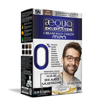 Aequo Organic Cream Hair Colour for Men- 170ml- 5N Light Brown - BuyPureNaturals