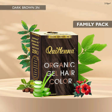 QuikHenna Organic Gel Hair Color 210 Gm -  3N Dark Brown - BuyPureNaturals