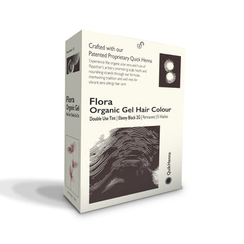 QH+ QuikHenna FLORA Organic Gel Double Use Hair Color- 70gm- 2G Ebony Black - BuyPureNaturals