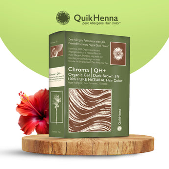 QH+ QuikHenna CHROMA Organic Gel 100% Pure Natural Zero Allergens Hair Color- 140gm- 3N Dark Brown - BuyPureNaturals