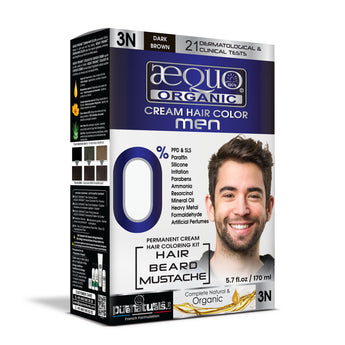 Aequo Organic Cream Hair Colour for Men- 170ml - 3N Dark Brown - BuyPureNaturals